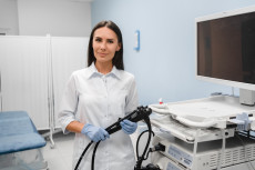 Gastrologie Frau Lachend Endoskopie 