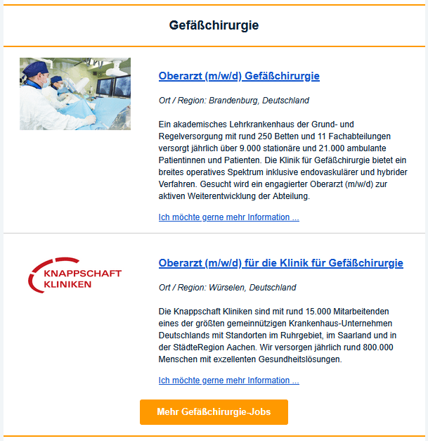 Job Newsletter Ausschnitt