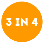 3 in 4